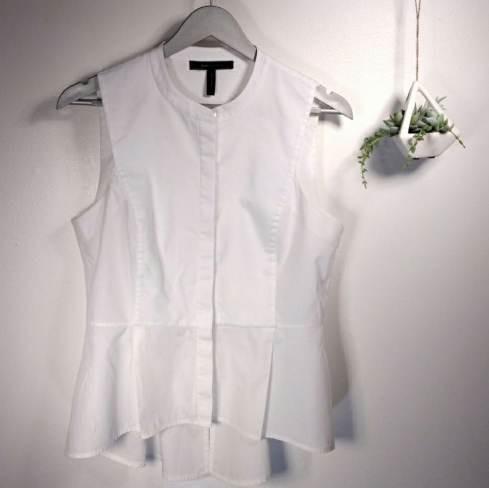 BCBGMAXAZRIA slevless white shirt M